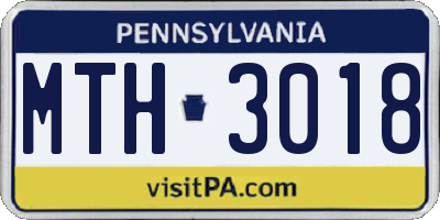 PA license plate MTH3018