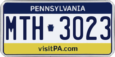 PA license plate MTH3023