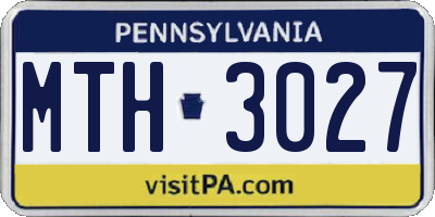 PA license plate MTH3027