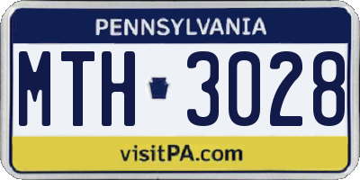 PA license plate MTH3028