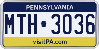 PA license plate MTH3036