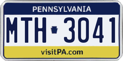 PA license plate MTH3041