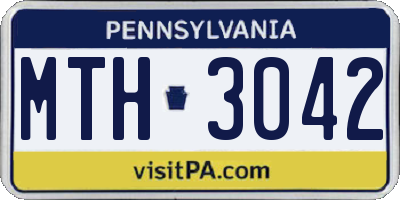 PA license plate MTH3042
