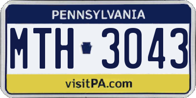 PA license plate MTH3043