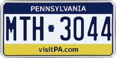 PA license plate MTH3044
