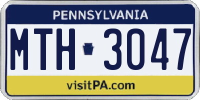 PA license plate MTH3047