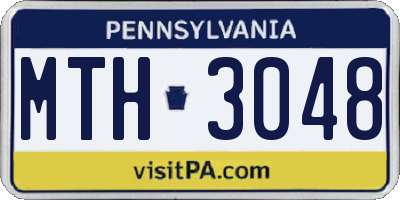 PA license plate MTH3048