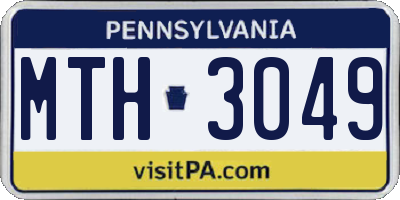 PA license plate MTH3049