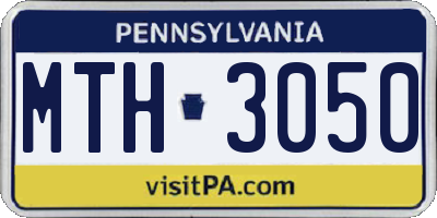 PA license plate MTH3050