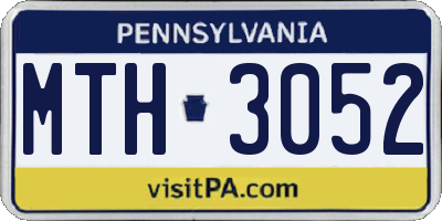 PA license plate MTH3052
