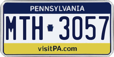 PA license plate MTH3057