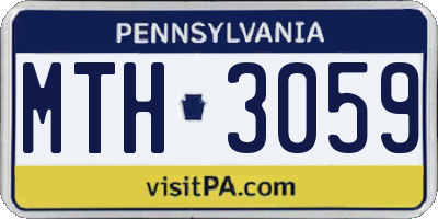 PA license plate MTH3059