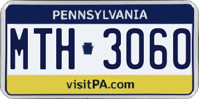 PA license plate MTH3060