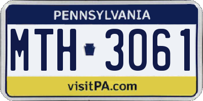 PA license plate MTH3061