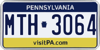 PA license plate MTH3064