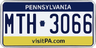 PA license plate MTH3066