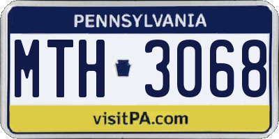 PA license plate MTH3068