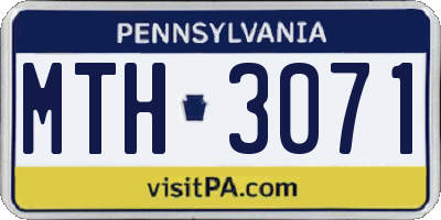 PA license plate MTH3071