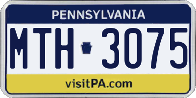 PA license plate MTH3075