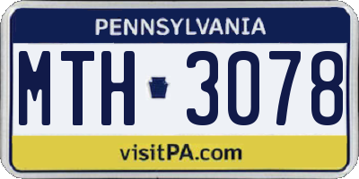 PA license plate MTH3078