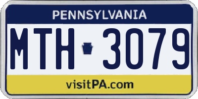PA license plate MTH3079