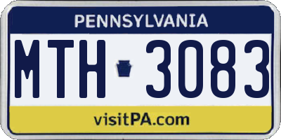 PA license plate MTH3083