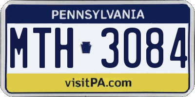 PA license plate MTH3084