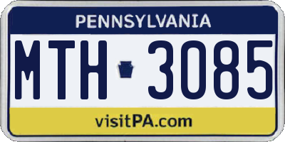 PA license plate MTH3085