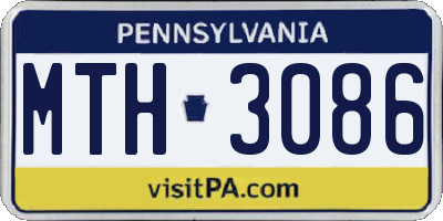 PA license plate MTH3086