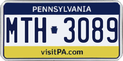 PA license plate MTH3089