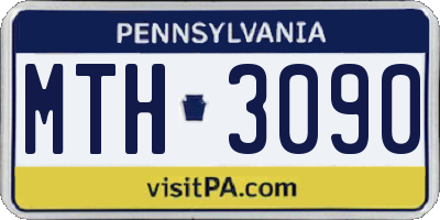 PA license plate MTH3090