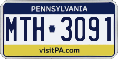 PA license plate MTH3091
