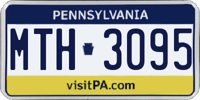 PA license plate MTH3095