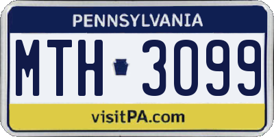 PA license plate MTH3099