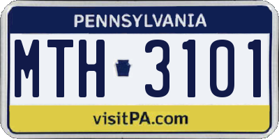 PA license plate MTH3101