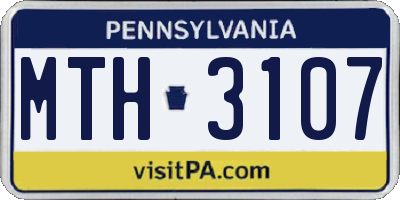 PA license plate MTH3107