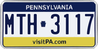 PA license plate MTH3117