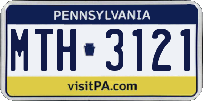 PA license plate MTH3121