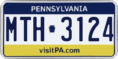 PA license plate MTH3124