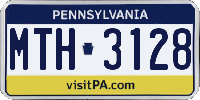 PA license plate MTH3128