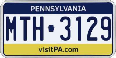 PA license plate MTH3129