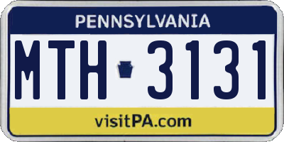 PA license plate MTH3131