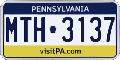 PA license plate MTH3137