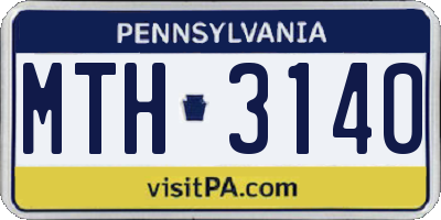 PA license plate MTH3140