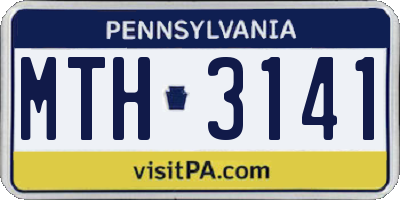 PA license plate MTH3141