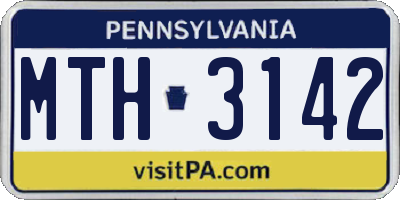 PA license plate MTH3142