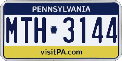 PA license plate MTH3144