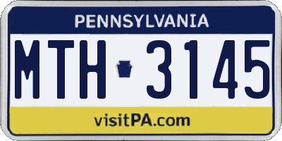 PA license plate MTH3145