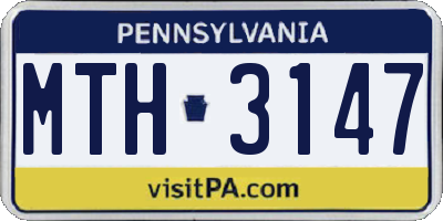 PA license plate MTH3147