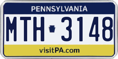 PA license plate MTH3148